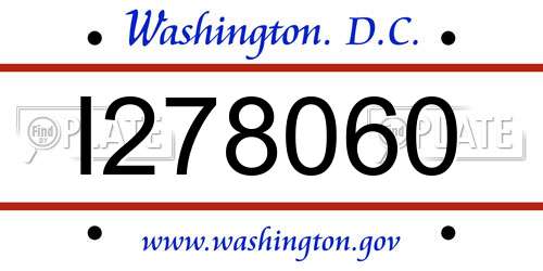 I278060 District Of Columbia License Plate