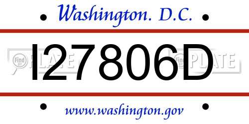 I27806D District Of Columbia License Plate