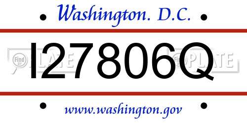 I27806Q District Of Columbia License Plate