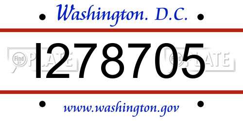 I278705 District Of Columbia License Plate