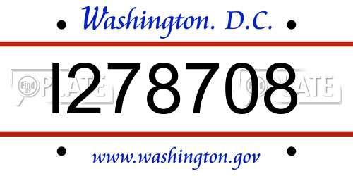 I278708 District Of Columbia License Plate