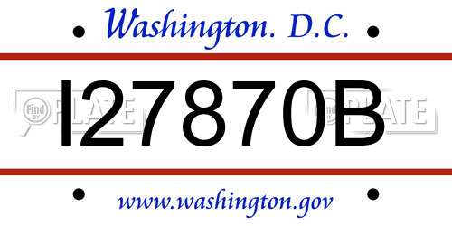 I27870B District Of Columbia License Plate