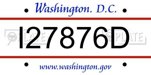 I27876D District Of Columbia License Plate