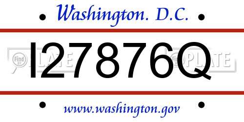 I27876Q District Of Columbia License Plate