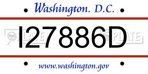 I27886D District Of Columbia License Plate