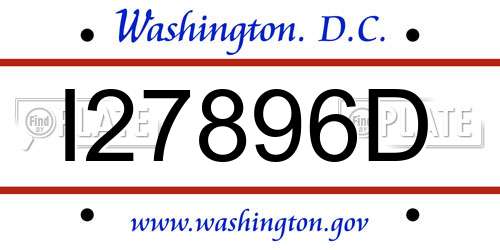 I27896D District Of Columbia License Plate