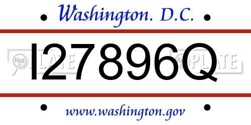I27896Q District Of Columbia License Plate