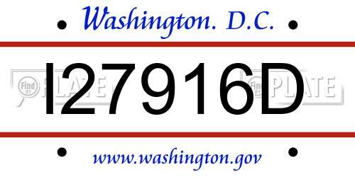 I27916D District Of Columbia License Plate