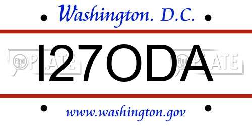 I27ODA District Of Columbia License Plate