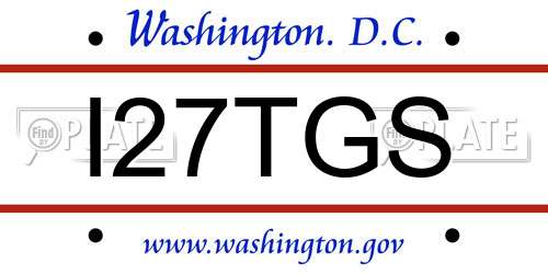 I27TGS District Of Columbia License Plate