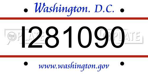 I281090 District Of Columbia License Plate