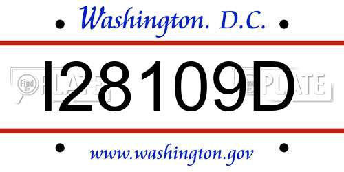 I28109D District Of Columbia License Plate