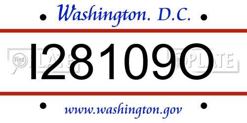 I28109O District Of Columbia License Plate