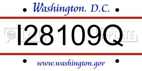 I28109Q District Of Columbia License Plate