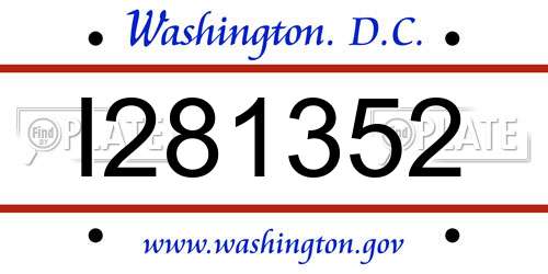 I281352 District Of Columbia License Plate