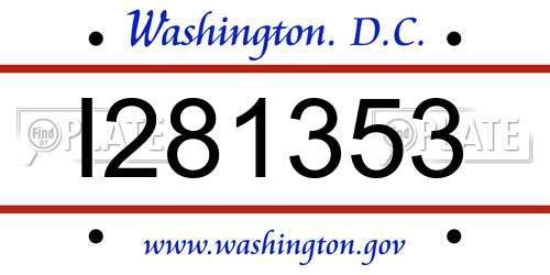 I281353 District Of Columbia License Plate