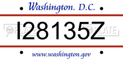 I28135Z District Of Columbia License Plate