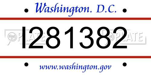 I281382 District Of Columbia License Plate