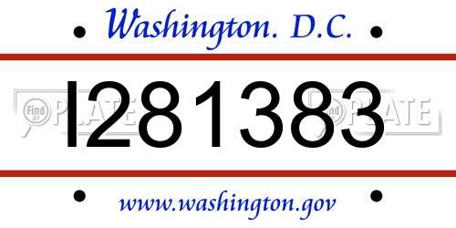 I281383 District Of Columbia License Plate