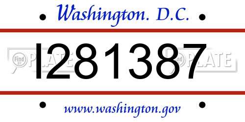 I281387 District Of Columbia License Plate