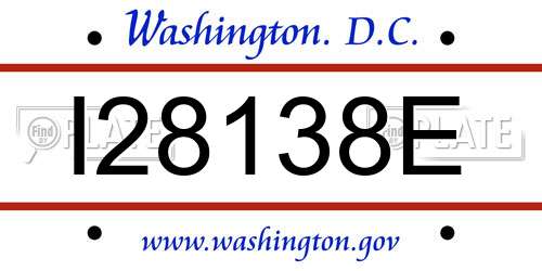 I28138E District Of Columbia License Plate
