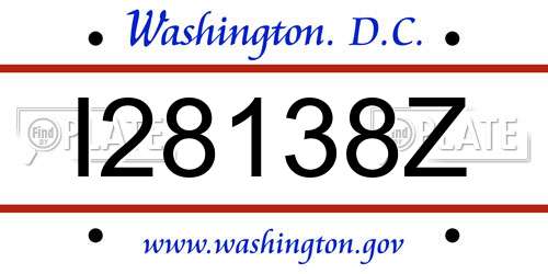 I28138Z District Of Columbia License Plate