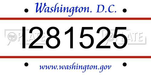 I281525 District Of Columbia License Plate