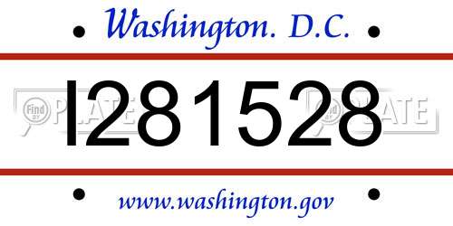 I281528 District Of Columbia License Plate