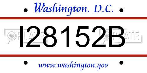 I28152B District Of Columbia License Plate