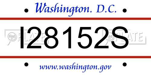 I28152S District Of Columbia License Plate