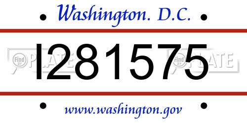 I281575 District Of Columbia License Plate