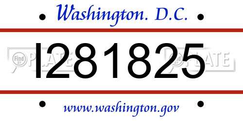 I281825 District Of Columbia License Plate