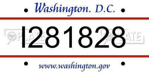 I281828 District Of Columbia License Plate