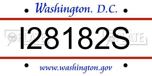 I28182S District Of Columbia License Plate