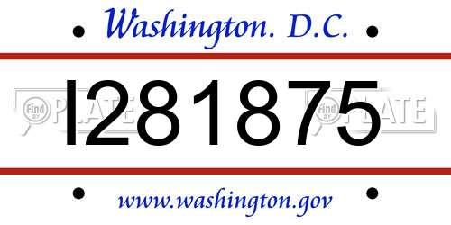 I281875 District Of Columbia License Plate