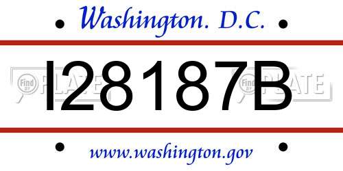 I28187B District Of Columbia License Plate