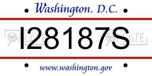 I28187S District Of Columbia License Plate