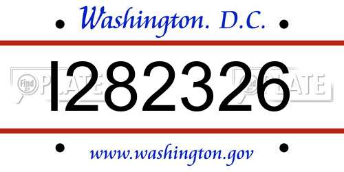I282326 District Of Columbia License Plate