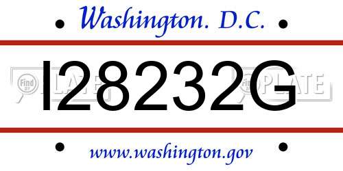 I28232G District Of Columbia License Plate