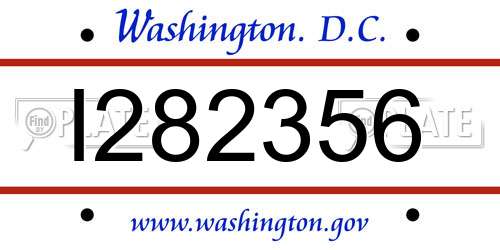 I282356 District Of Columbia License Plate