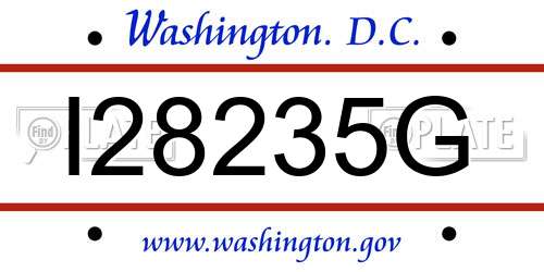 I28235G District Of Columbia License Plate
