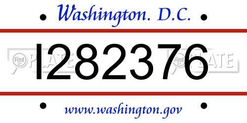 I282376 District Of Columbia License Plate
