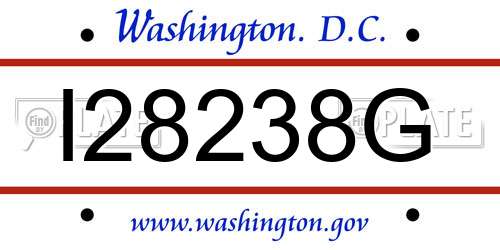 I28238G District Of Columbia License Plate
