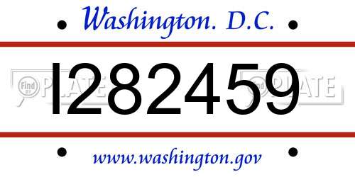 I282459 District Of Columbia License Plate