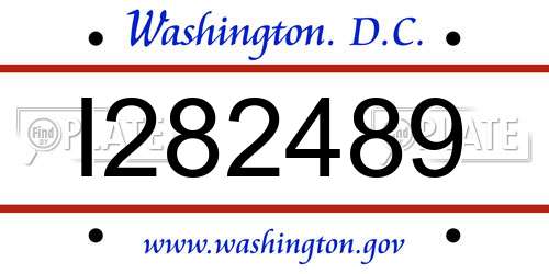 I282489 District Of Columbia License Plate