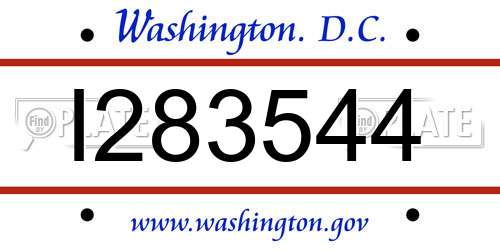 I283544 District Of Columbia License Plate