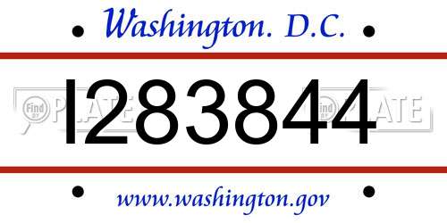I283844 District Of Columbia License Plate