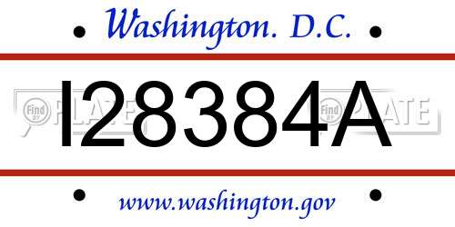 I28384A District Of Columbia License Plate
