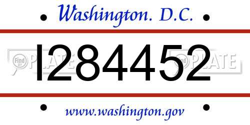 I284452 District Of Columbia License Plate