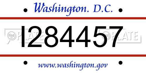 I284457 District Of Columbia License Plate